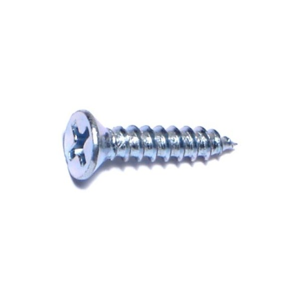 Midwest Fastener Wood Screw, #7, 3/4 in, Zinc Plated Steel Flat Head Phillips Drive, 100 PK 02544 - main